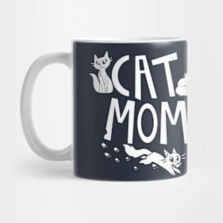 Cat Mom (White Text) Mug